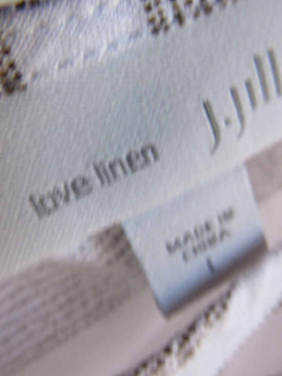 Love Linen Long Dress Brown White Chevron Stripe L J JIll Sleeveless - Picture 3 of 12